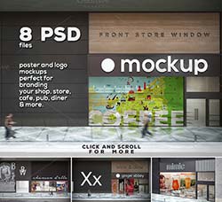 商店门头品牌展示模型：Poster & Logo Mock-up Vol.5 - Shop